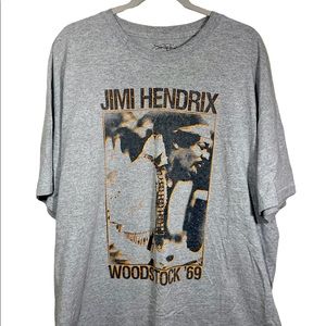 Authentic 2014 Jimi Hendrix Woodstock 69’ Grey Shirt Adult Size 2XL